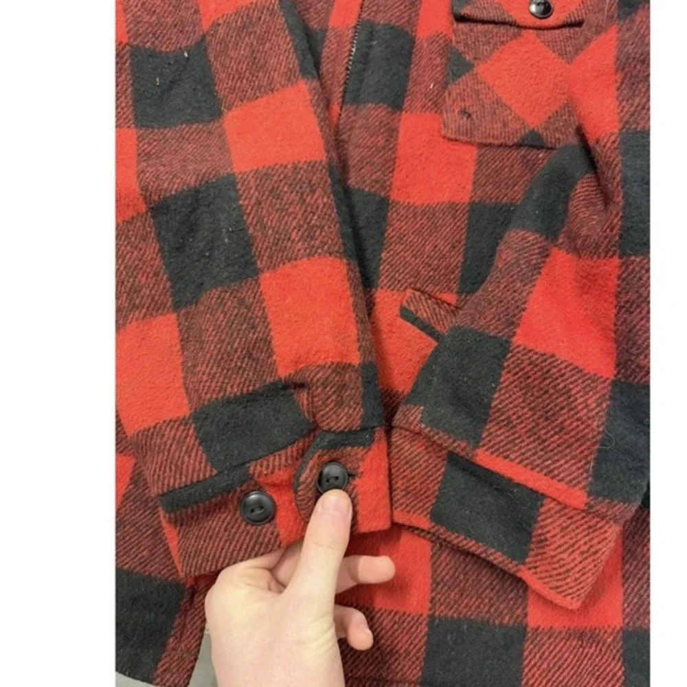 Vintage 80s Weatherguard by Shane Buffalo Plaid Wool Blend‎ Zip Up Jacket Medium